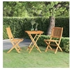 Image de Mobilier à Dîner de Jardin Pliable 3 pcs Table et Chaises d'Extérieur Ensemble de Salle à Manger de Terrasse Patio 3058254