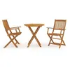 Image de Mobilier à dîner de jardin pliable 3 pcs Bois d'acacia solide