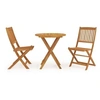 Image de Mobilier de jardin - Acacia - Ensemble pliable 3 pcs - Table ronde - 4 personnes - Facile à nettoyer