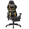 Image de Chaise de jeu avec repose pied Noir et doré Cuir artificiel