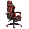 Image de Fauteuil de jeux vidéo et repose-pied Noir et rouge Similicuir20527