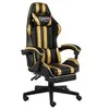 Image de Fauteuil de jeux vidéo avec repose-pied Noir et doré Similicuir20528