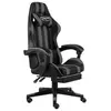 Image de Fauteuil de jeux vidéo avec repose pied Noir et gris Similicuir