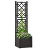 Image de Lit surélevé de jardin - - Anthracite - Système d'arrosage automatique - Treillis intégré - 35 L