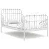 Image de Cadre de lit extensible sans matelas blanc métal 80x130 200 cm