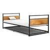 Image de Cadre de lit extensible sans matelas Noir Métal 90x200 cm
