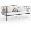 Image de Cadre de canapé lit sans matelas noir métal 90x200 cm