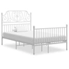 Image de Cadre de lit sans matelas blanc métal 120x200 cm