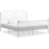 Image de Cadre de lit sans matelas blanc métal 180x200 cm