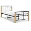 Image de Cadre de lit sans matelas métal bois de chêne massif 90x200 cm