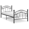 Image de Cadre de Lit Sommier à Lattes Lit Simple Lit Adulte Cadre à Lattes sur Pied Chambre à Coucher Maison Intérieur Noir Métal 100x200 cm 324991