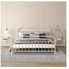 Image de Tables de chevet 2 pcs Blanc et transparent Métal et verre