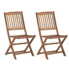 Image de Lot de 2 chaise exterieur non pliable H. 91 cm en acacia naturel