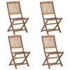 Image de Lot de 4 chaise exterieur non pliable H. 91 cm en acacia naturel