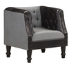 Image de Fauteuil de Salon Meuble de Salle de Séjour Chambre à Coucher Bureau Intérieur Maison Noir Cuir Véritable Bois de Manguier Massif
