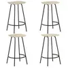 Image de Lot de 4 chaise de bar interieur non pliable en bois massif H. 74 cm