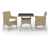 Image de Salon de jardin resine tressee beige 3 pieces 3 personnes
