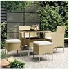 Image de Salon de jardin beige 5 pieces resine tressee 80 x 80 x 75 cm