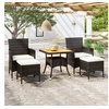 Image de Acacia Ensemble à Dîner de Jardin 5 pcs Mobilier de Salle à Manger de Terrasse Table et Chaises de Repas Patio 3058332