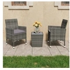 Image de 3-delige Bistroset poly rattan en gehard glas grijs3058359
