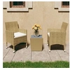 Image de 3-delige Bistroset poly rattan en gehard glas beige3058360