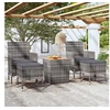 Image de Ensemble de bistro de jardin 5pcs Résine tressée et acacia Gris 3058373