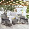 Image de Ensemble de Bistro 5 pcs Meubles d'Extérieur Mobilier de Patio Meubles de Terrasse Mobilier de Jardin Résine Tressée 3058375