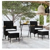 Image de Ensemble de Bistro 5 pcs Mobilier de Patio Ensemble de Meubles de Terrasse Extérieur Jardin Résine Tressée et Verre 3058394