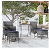 Image de Ensemble de Bistro 5 pcs Mobilier de Patio Ensemble de Meubles de Terrasse Extérieur Jardin Résine Tressée et Verre 3058395
