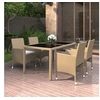 Image de 5-delige Tuinset poly rattan en gehard glas beige3058420