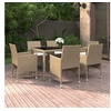 Image de 7-delige Tuinset poly rattan en gehard glas beige3058430