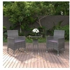 Image de Ensemble de Salle à Manger de Jardin 3 pcs Mobilier à Dîner de Terrasse Table et Chaises de Repas de Patio Salon de 3058459