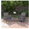 Image de Mobilier à dîner de jardin 3 pcs Résine tressée Gris 3058465