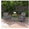 Image de Mobilier à dîner de jardin 3 pcs Résine tressée Gris 3058467
