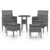 Image de Salon de jardin resine tressee gris 5 pieces 4 personnes