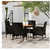 Image de Mobilier de Salle à Manger de Jardin 5 pcs Mobilier à Dîner de Terrasse Table et Chaises de Repas Salon de Jardin 3058492