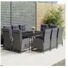 Image de Mobilier à Dîner de Jardin 11 pcs Mobilier de Salle à Manger de Terrasse Table et Chaises de Repas Salon de Jardin 3058554