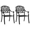 Image de Chaises de jardin lot de 2 Aluminium coulé Noir315568