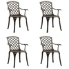 Image de 4x Chaises de Jardin Fauteuils de Salle à Manger Chaises de Patio Fauteuils de Terrasse Chaises d'Extérieur Aluminium 315571