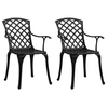 Image de Lot de 2 chaise exterieur empilable non pliable H. 93 cm en aluminium noir