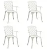 Image de Chaises de jardin lot de 4 Aluminium coulé Blanc