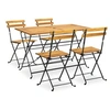 Image de Ensemble à manger d extérieur pliable 5pcs Bois d acacia solide
