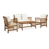 Image de Salon de jardin 4 pcs avec coussins Bois d acacia solide