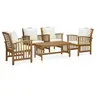 Image de Salon de jardin 5 pcs avec coussins Bois d acacia solide