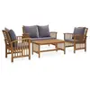 Image de Salon de jardin 4 pcs avec coussins Bois d acacia solide