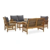Image de Salon de jardin 5 pcs avec coussins Bois d acacia solide