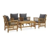 Image de Salon de jardin bois massif gris 5 pieces 43.0 x 50.0 x 43.0 4 personnes