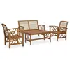 Image de Salon de jardin marron bois massif 4 pieces x 50.0 x 43.0 cm 4 personnes