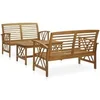 Image de Salon de jardin bois massif bois 3 pieces 43.0 x 50.0 x 43.0 4 personnes