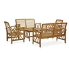 Image de Salon de jardin marron 6 personnes bois massif x 50.0 x 43.0 cm 5 pieces